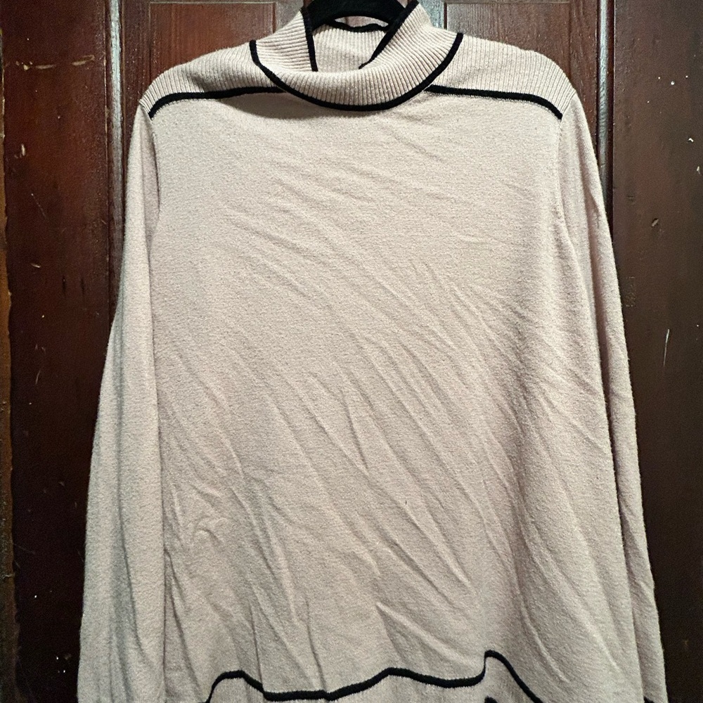 Women’s light pink Sweater with Black Accents